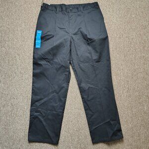 DICKIES Pants Men 40x32 Black Workwear Comfort Waist Pleated Twill Durable